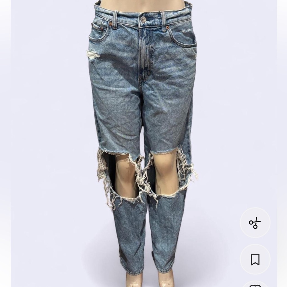 American Eagle Blue Distressed Boyfriend Jeans